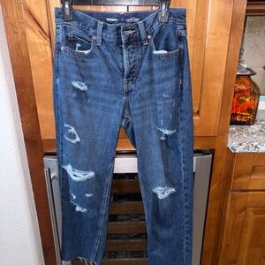 Old Navy women’s Ripped Dark Blue straight Jeans